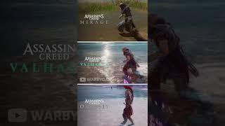 AC Mirage vs AC Valhalla vs AC Odyssey | Water Physics