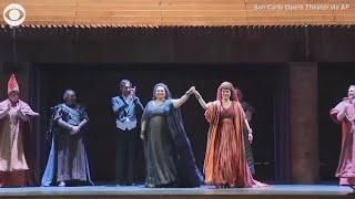 Ukrainian, Russian opera singers hug after performance