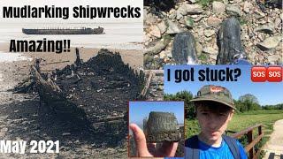 Mudlarking Victorian Shipwreck - I got Stuck in the Mud - May  2021 (A46)