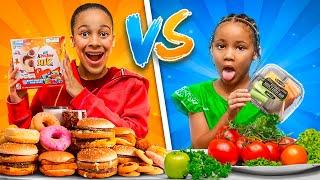 Healthy Food VS Junk Food Challenge | Cali Sade