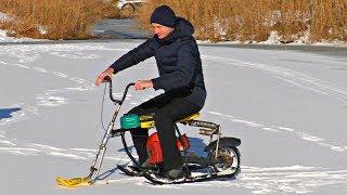 Зверские испытания самодельного Снегохода из БензоПилы