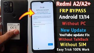 Redmi A2/A2+ FRP Bypass Android 13/14 Without pc | Google Account Bypass Redmi A2 plus 2024