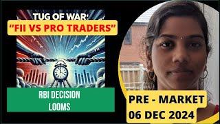 "Tug of War:FII vs Pro Traders RBI Decision Looms" Nifty & Bank Nifty, Pre Market report 06 Dec 2024