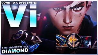 THIS INSANE VI GAME CAME DOWN TO A 50/50 SMITE... | League of Legends