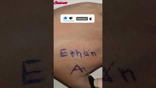 how to draw Ethan logo with pen #art #desing #logo