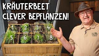 8 Kräuter in einem Hochbeet!  - Kräuterbeet bepflanzen für Balkon & Terrasse