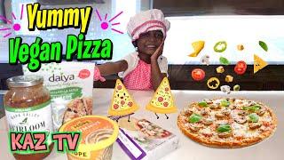 How to Make a Vegan Cheese Pizza | Kids make pizza | KAZ TV