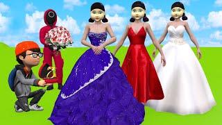 Scary Teacher 3D vs Squid Game Art And Wedding Dress Nice or Error Dressing Room 5 Times Challenge