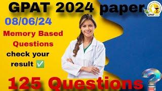 Gpat 2024 Paper full answer key | Gpat 2024 solved paper #gpat