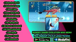 HUNGRY SHARK EVOLUTION MOD MENU 12.4.2 UNLIMITED GOLD, GEMS, ALL SHARKS UNLOCKED