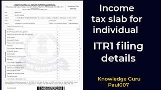 income tax slab for individual I income tax rate for itr1 I salary itr rate I itr1
