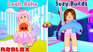 Who Can Build The Best Home For Our *NEW* OCEAN PETS In Adopt Me... Leah Ashe vs Suzy Builds!