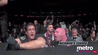 Sad Corner Reaction to Chris Weidman getting Knocked out Cold Brutal UFC Ray Longo Matt Serra