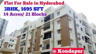 Flat For Sale in Hyderabad | 3BHK Ready To Move Flats in Kondapur Hyderabad | 3BHK Kondapur