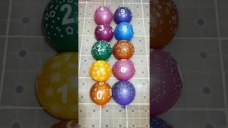 Count 0123456789 With Beautiful Water Colorful Balloons Pop Reverse ASMR Satisfying