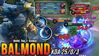 2x SAVAGE + 25 Kills!! Balmond Crazy Critical Damage!! - Build Top 1 Global Balmond ~ MLBB