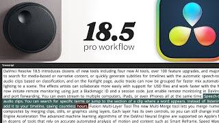 THE 1 Auto Transcription Workflow You Haven’t Seen - DaVinci Resolve 18.5