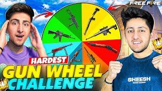 Hardest Gun Wheel Challenge 1 Vs 1 With My Noob Brother  - Garena Free Fire