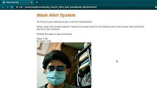 Easy Mask Detection on Browser With Sound Alerts | No GPU | DL Tensorflow JS | Tutorial Video #tfjs
