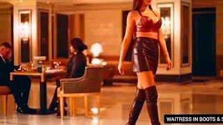 Waitress in Killer Leather Outfit Owns the Hotel Floor! | The Most Stylish Hotel Waitress