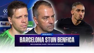 "We defend as a UNIT" Hansi Flick speaks after Barcelona ESCAPE Benfica with a victory 