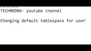 changing default tablespace of oracle database user