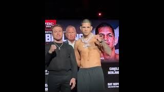 Canelo Alvarez vs Edgar Berlanga first face off #canelo #caneloalvarez  #edgarberlanga  #boxing