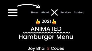 Animated Hamburger Navigation Menu | HTML CSS