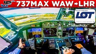 LOT Boeing 737MAX Cockpit Warsaw to London Heathrow