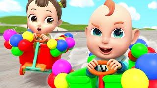 Balloon Car Race Song | Rosoo Nursery Rhymes & Kids Songs