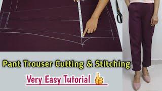 Very Easy Pant Trouser Cutting and Stitching/Palazzo Pant With Pocket Cutting/For Beginners