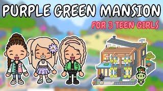 Purple Green Inspired Modern Mansion  Toca Boca House Ideas  TOCA GIRLZ