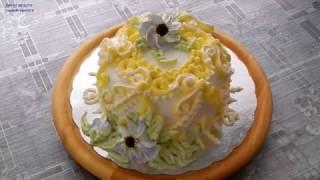 Украшение тортов кремом - Торт солнышко,  cake decoration