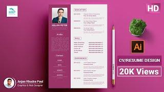 How to Create a CV/RESUME template in illustrator :  illustrator Tutorial 