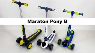 Детский трехколесный самокат Maraton Pony B | Самокат со светящимися колесами для детей от 3 лет