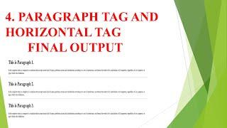 HTML Basics: Understanding Paragraph Tag & Horizontal Rule Tag