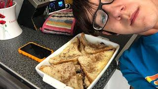 Cooking bread and butter pudding