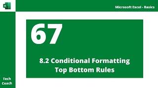 Conditional Formatting Top Bottom Rules  Excel | Conditional Formatting in Excel