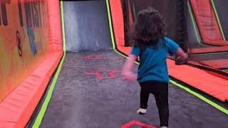 Trampoline trot: Little girl's adventure goes from hop to oops || WooGlobe