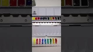 SCHMINCKE UNBOXING: Horadam Watercolor - 12 half pans set + mixing #shorts #horadam #watercolor