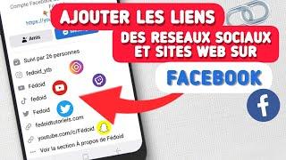 Comment Ajouter les Liens Instagram, YouTube, Twitter, TikTok sur Profil Facebook