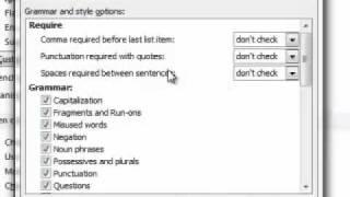 Setting the proofing options in Microsoft Word 2010