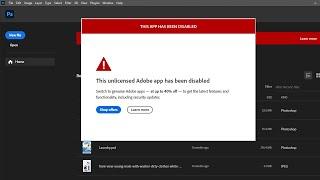 ADOBE 100% FIXED  This Unlicensed Adobe App Is Not Genuine & Will Be Disabled Soon 