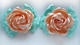 Ribbon flowers \ Цветы из лент \ мастер класс Роза Канзаши \ DIY  \ Rose kanzashi