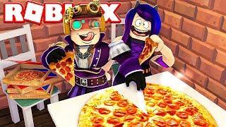 PORTO I MIEI AMICI A MANGIARE LA PIZZA SU ROBLOX!!!