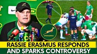  HEATED WORDS: ERASMUS UNLEASHES REF CRITICISM AFTER IRELAND BATTLE! SPRINGBOKS NEWS