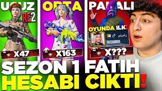 SEZON 1 FATİH HESABI ÇIKTI! (OYUNDA İLK ) UCUZ ORTA PAHALI! | PUBG Mobile