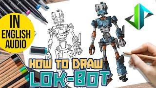 [DRAWPEDIA] HOW TO DRAW *NEW* LOK-BOT SKIN from FORTNITE - STEP BY STEP DRAWING TUTORIAL