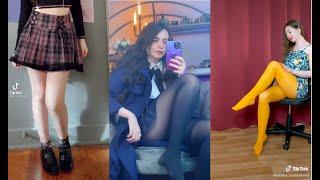 TikTok nylon pantyhose Girls Compilation #218