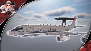 Minecraft: Modern E-3 "Sentry" | AWACS Aircraft Tutorial (In-Flight + Landed Version)